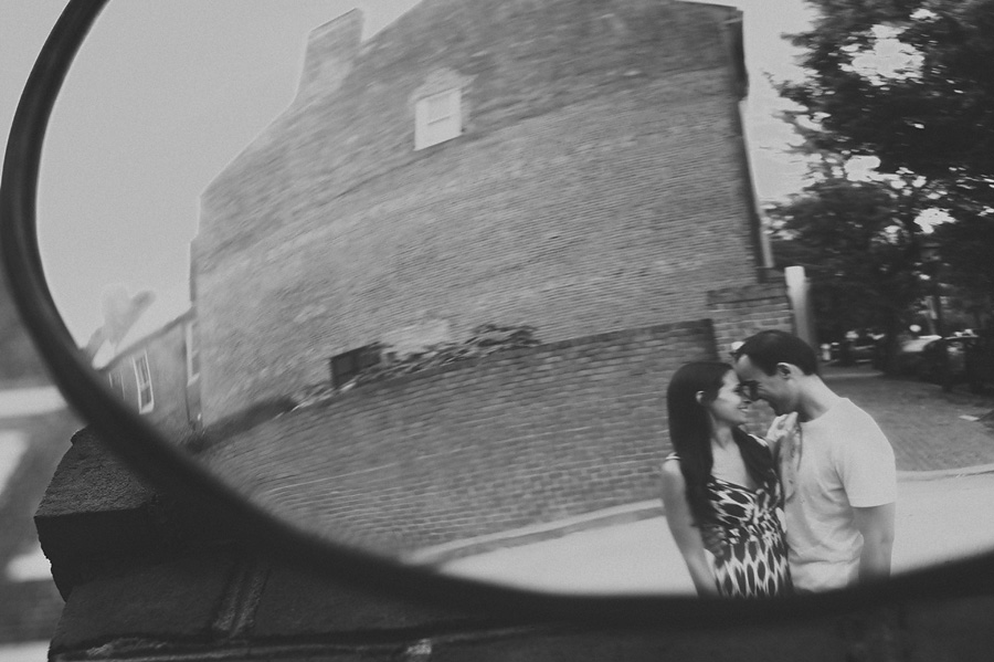 dc wedding photographer : old town engagement : awesome reflection portrait