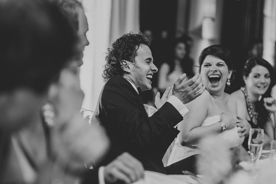 groom reacting to speech