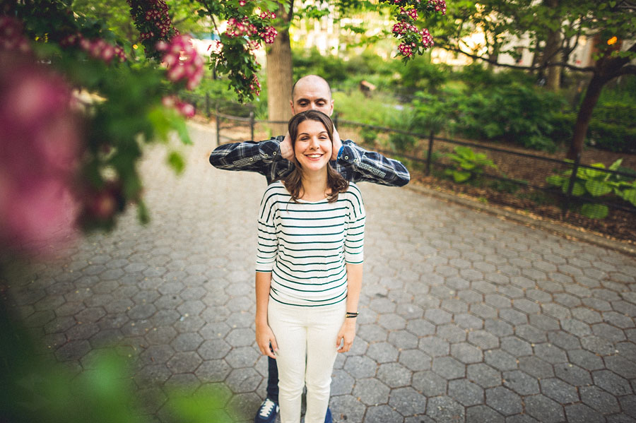 funny engagement session portrait
