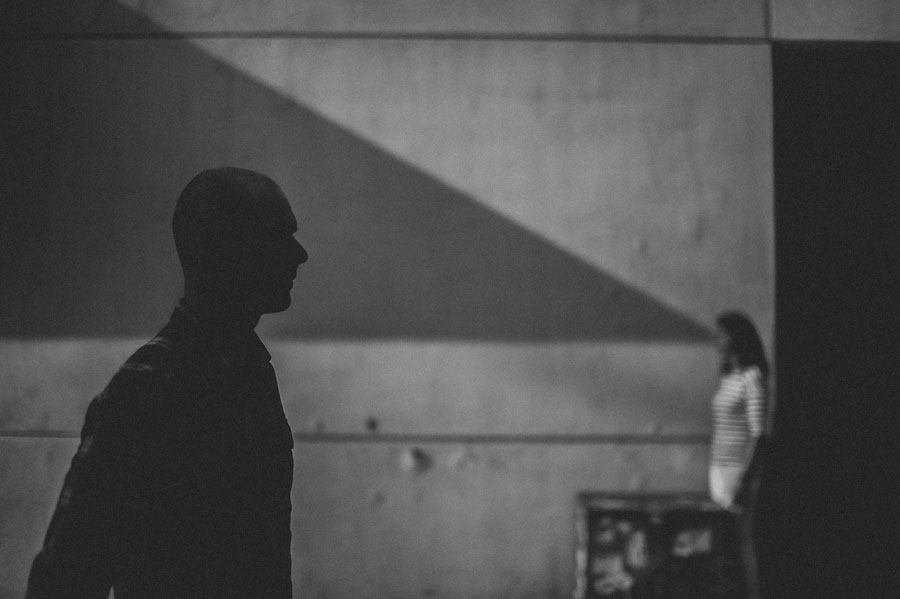black and white geometric portrait in nyc