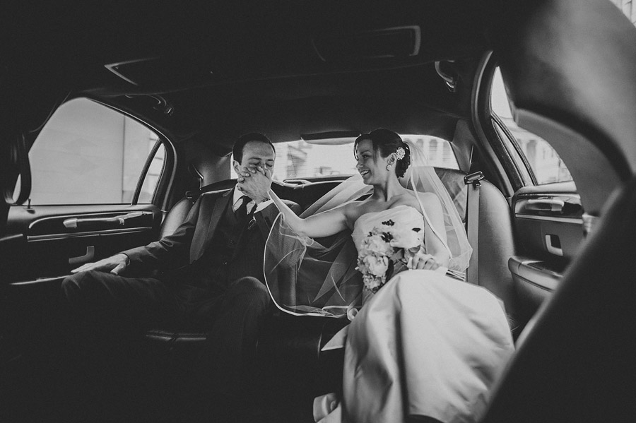 15 bride and groom in limo bride and groom in limo