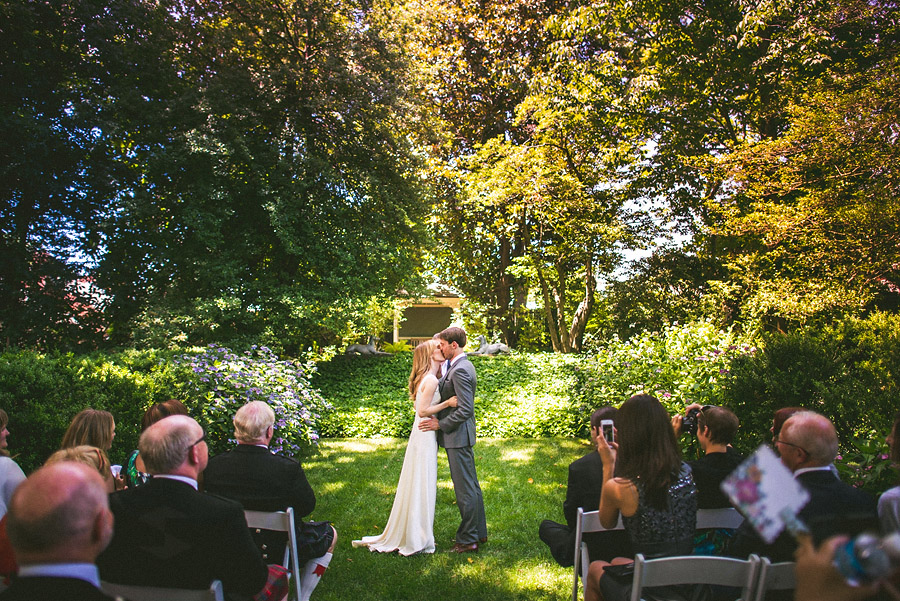 18 first kiss at small wedding ceremony first kiss at small wedding ceremony