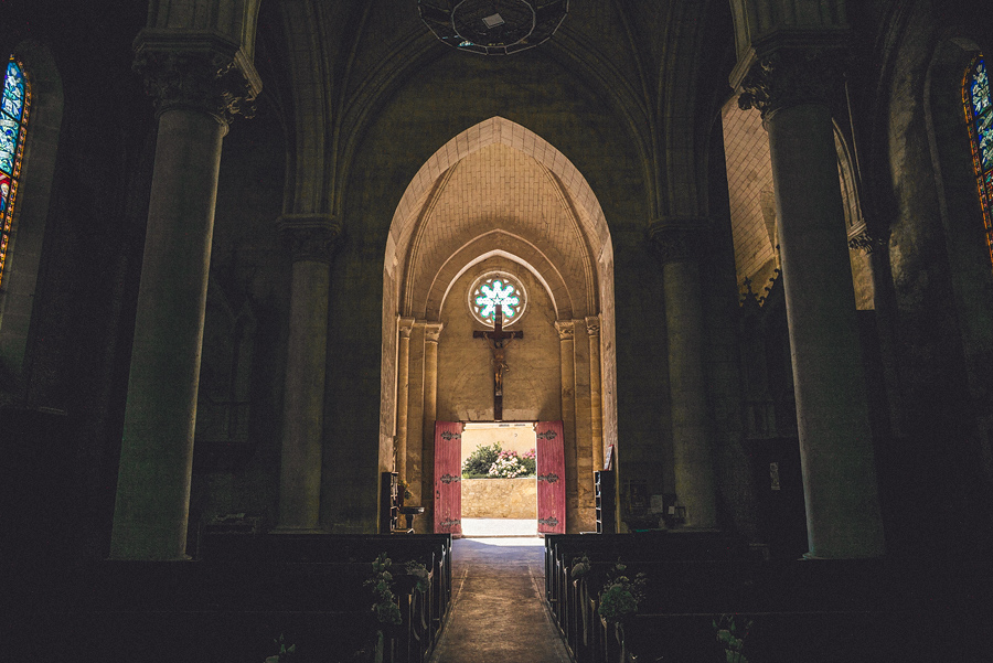 back of beautiful church in france