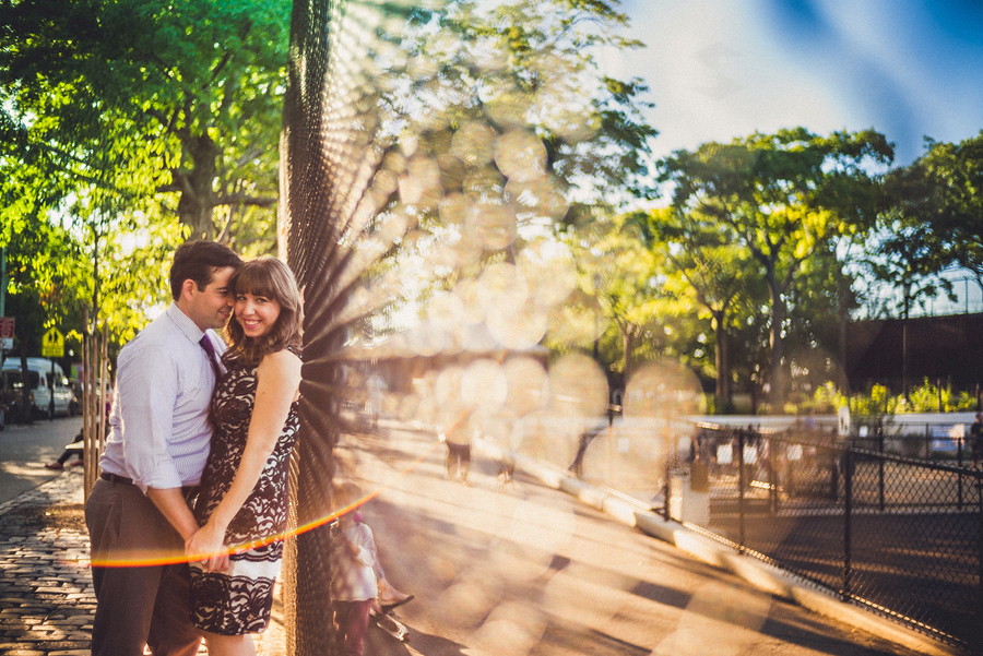outdoor city park portrait of a couple