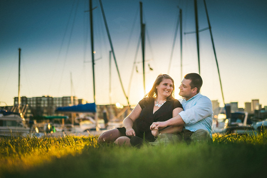 baltimore harbor engagement photos along water