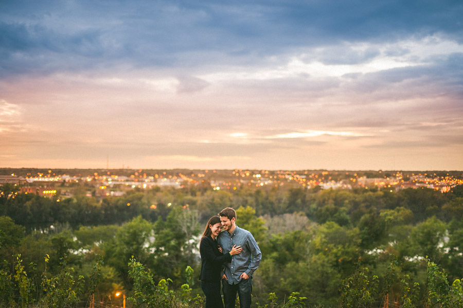 cool sunset engagement photo