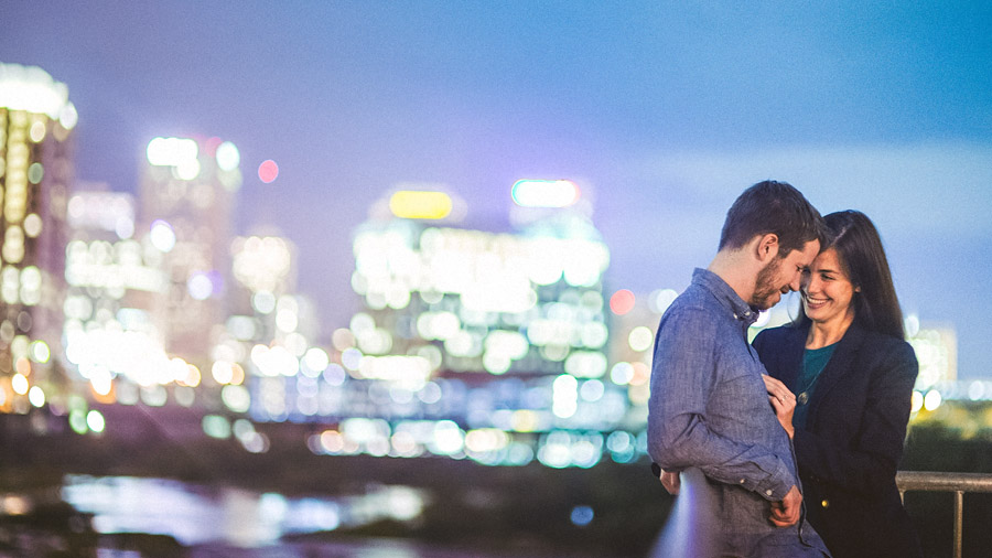 richmond city skyline engagement photo session