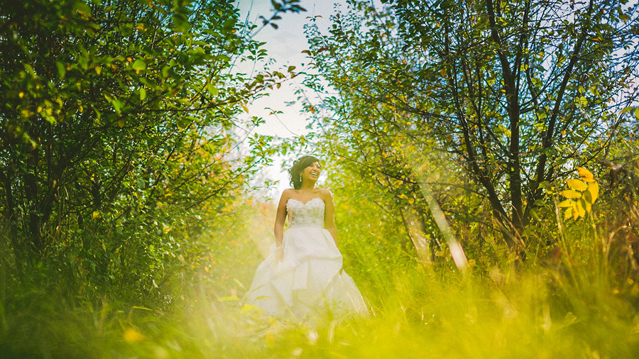 bridal portrait creative in vineyard