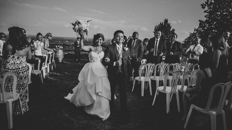 bride and groom after ceremony