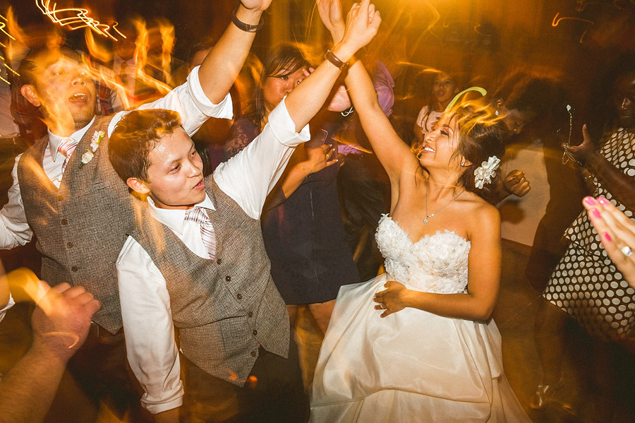 bride and groom dancing at reception