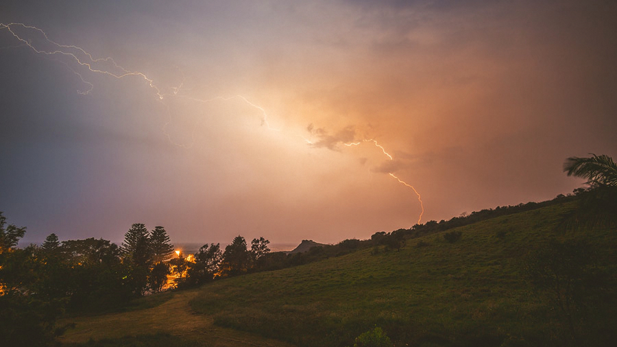 lightning landscape photo