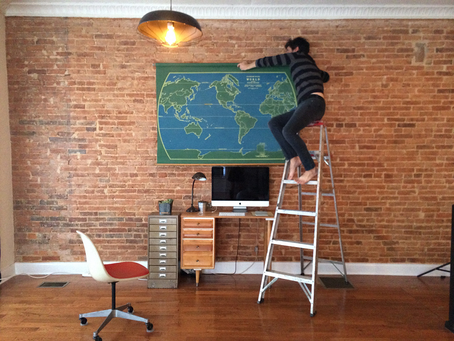 setting up map wall