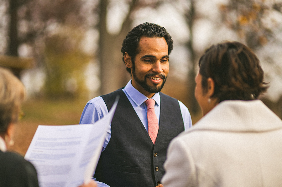 kyle smiling during his vows