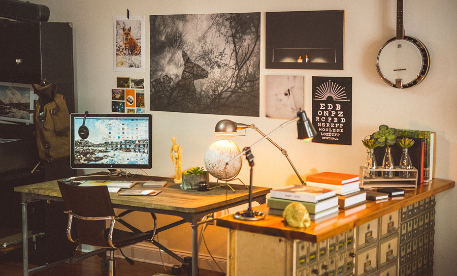 sam hurd work area in baltimore studio
