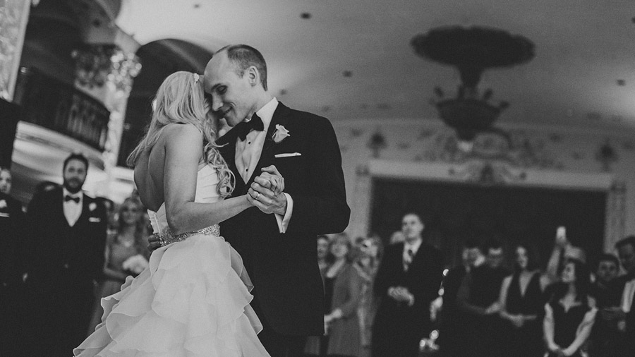 bride and groom first dance