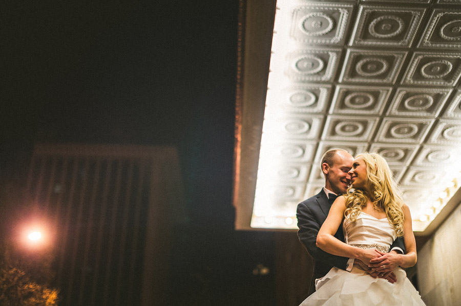 bride and groom night portraits