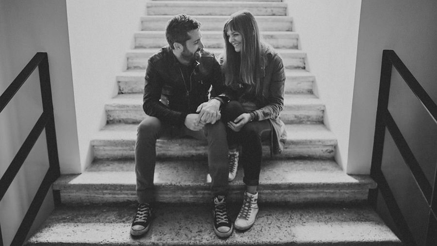 loving couple in italy