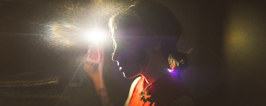 anamorphic lens portrait with flare