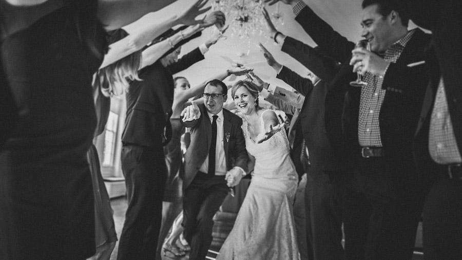 bride and groom dancing