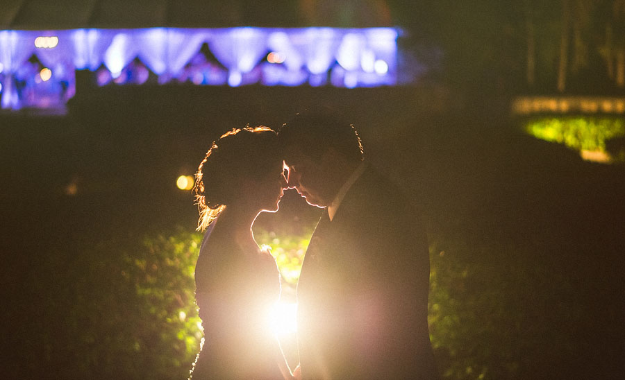 night portraits with bride and groom