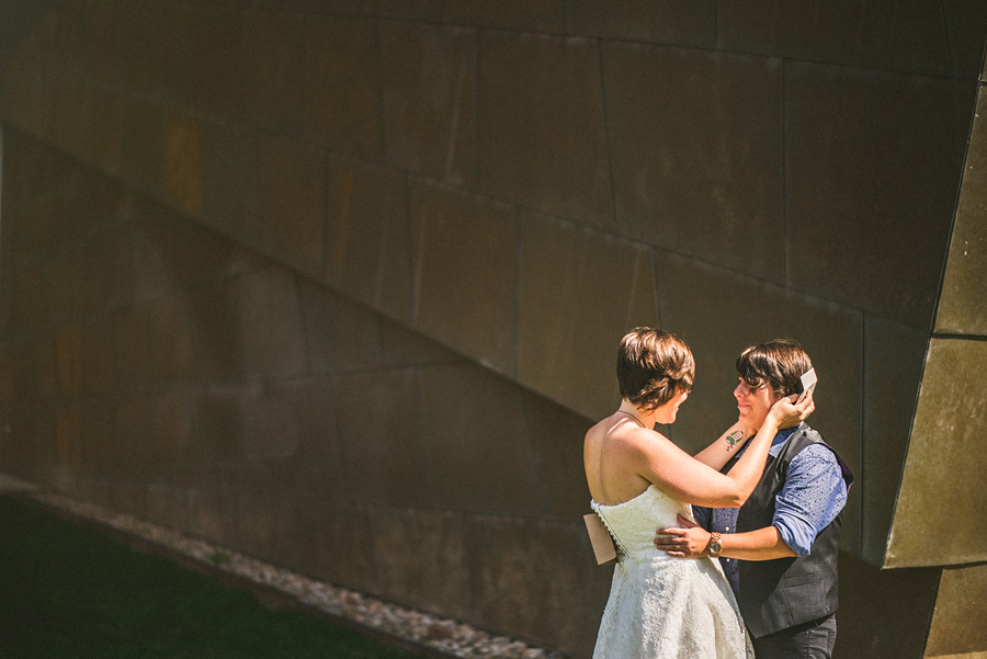 emotional first look photo