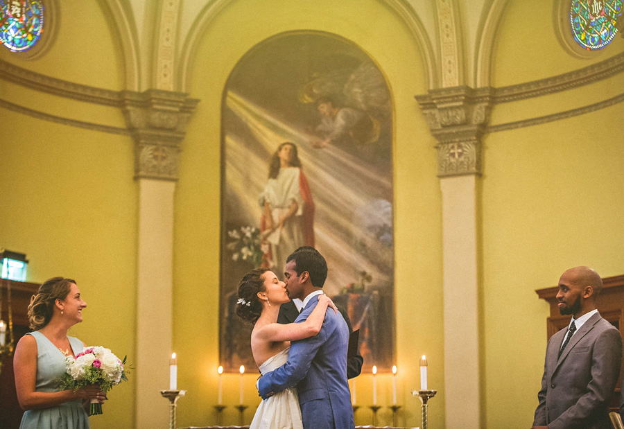 wedding day first kiss