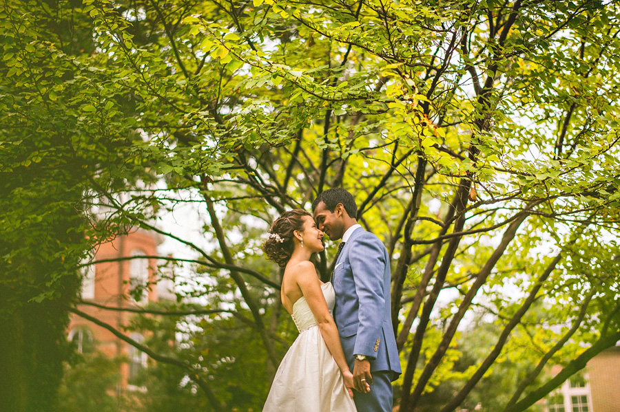 couple in love on their wedding day