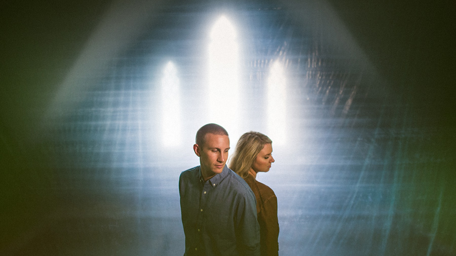 dramatic portrait during engagement session