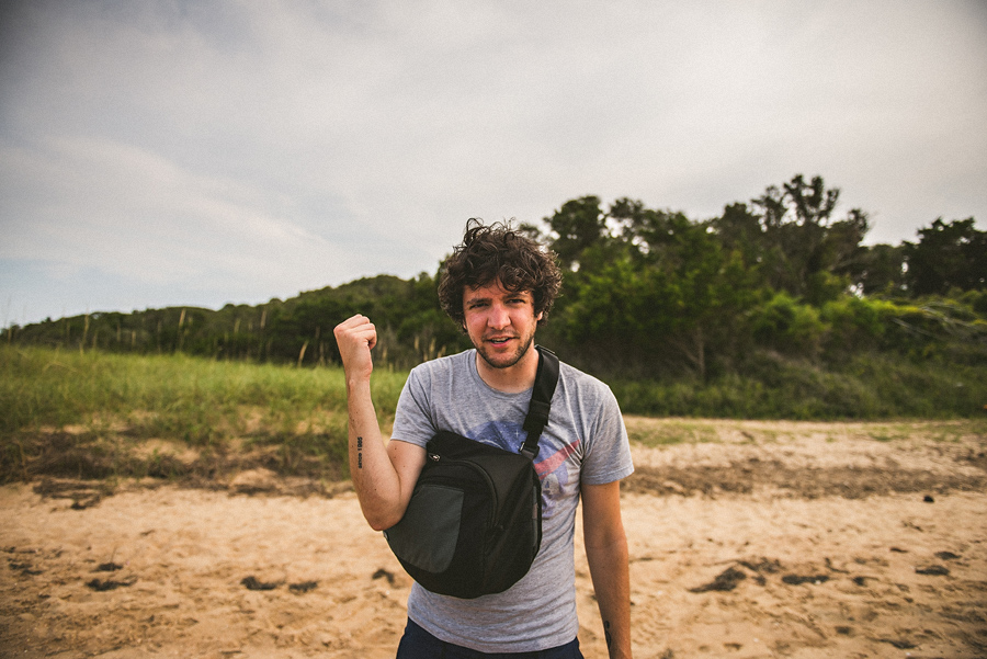 sam hurd on a beach