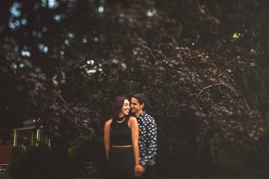 tilt shift portrait of couple