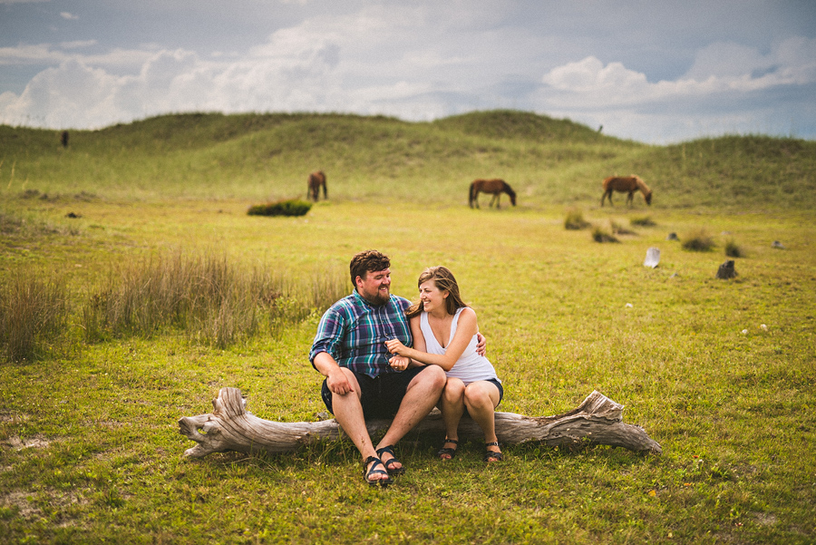 laura and rob portrait with wild horses