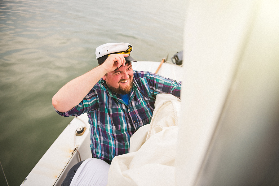 rob taking down the sail