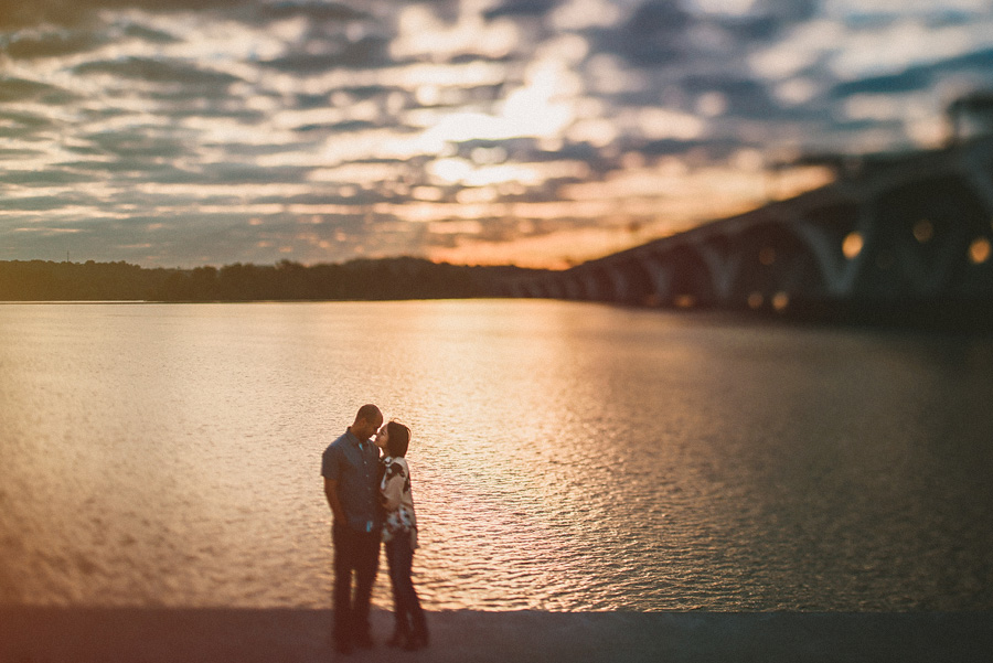 tilt shift portrait with jean and paul on the potomac river