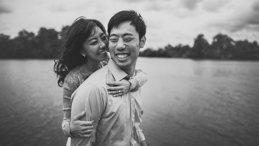 black and white photo of engagement session