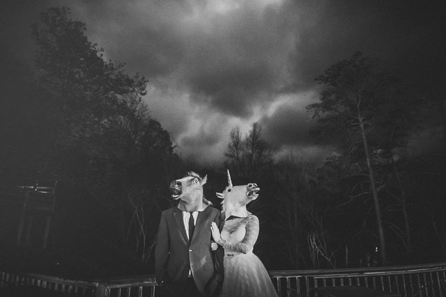horse head bride and groom