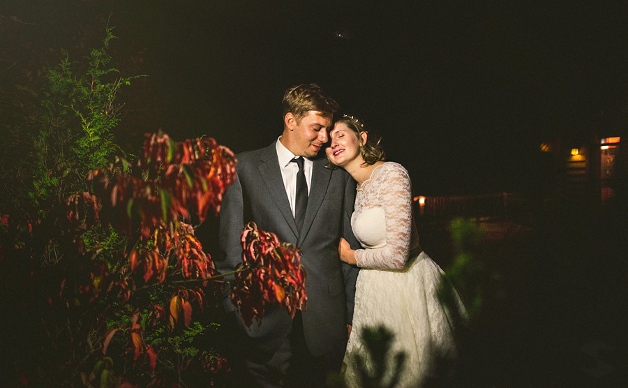 artistic night photos of bride and groom