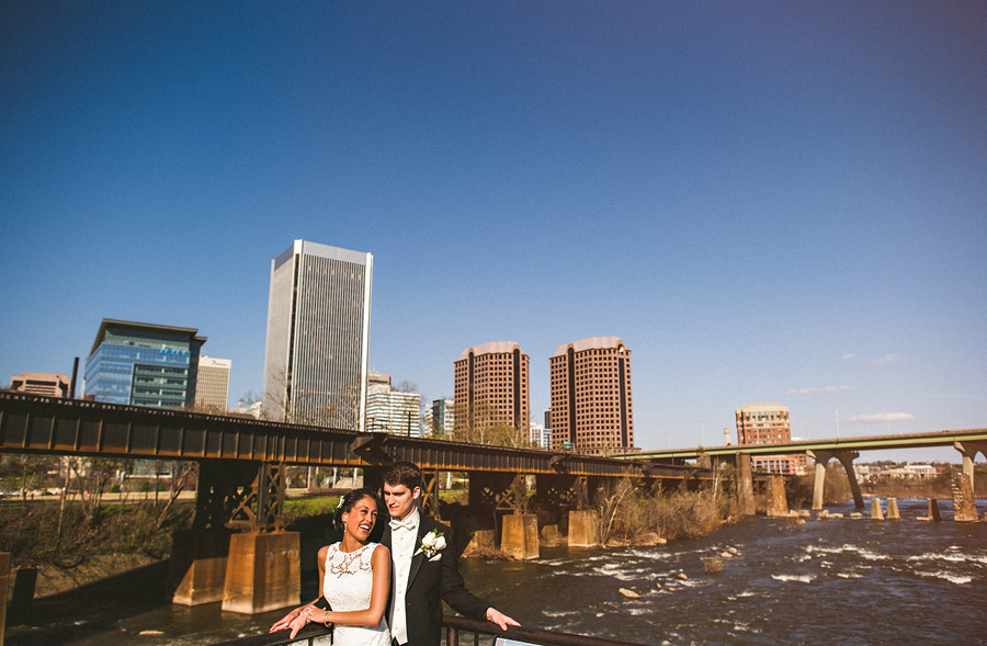 historic tredegar wedding richmond waterfront bride and groom