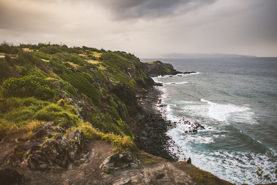 beach cliffs in maui hawaii at sunrise