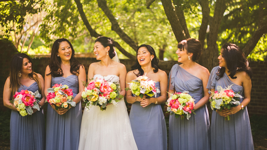 courtney laughing with her bridesmaids