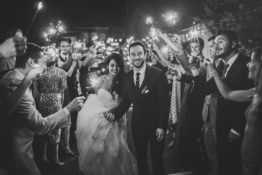 sparkler exit at mankin mansion resort wedding