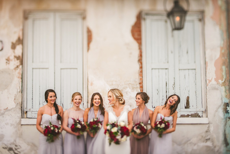 08 bride and bridesmaids outside of race and religious wedding