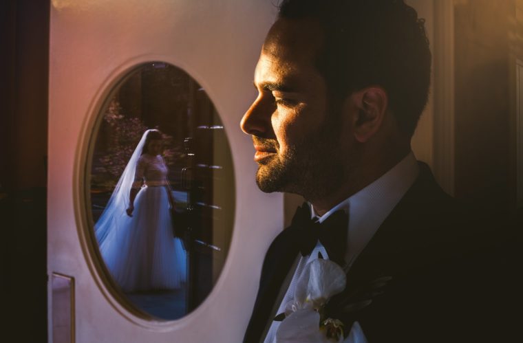 creative bride and groom portraits