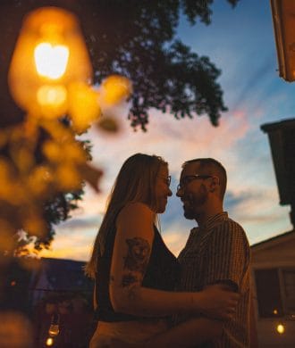 Golden Hour to Neon Lit Home Engagement Session in DC